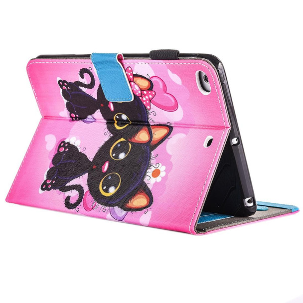 For iPad Air / iPad Air 2 Painting Two Cats Pattern Horizontal Flip Leatherette Case with Holder & Wallet & Card Slots & Pen Slot