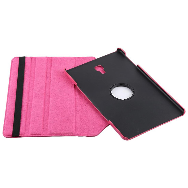 Litchi Texture Horizontal Flip 360 Degrees Rotation Leather Case for Samsung Galaxy Tab A 10.5 T590, with Holder(Rose Red)