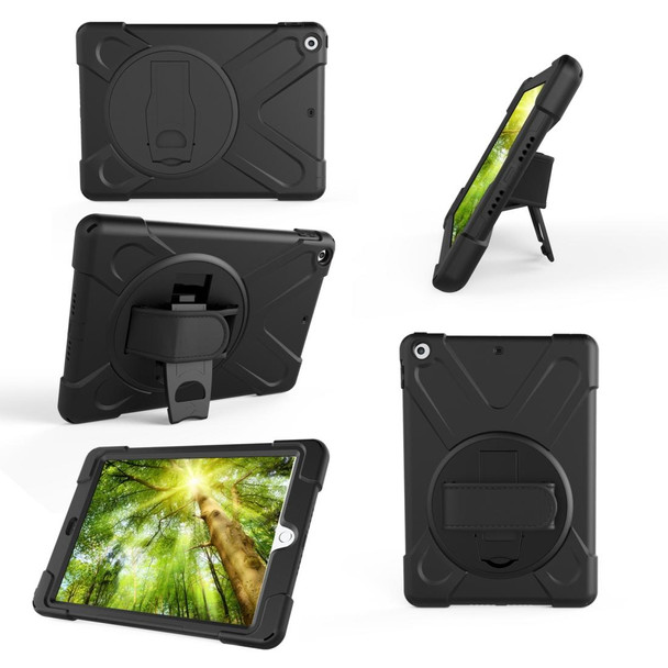 For Galaxy Tab A 8.02019T290/T295 360 Degree Rotation PC + Silicone Protective Case with Holder & Hand-strap(Dark Blue)