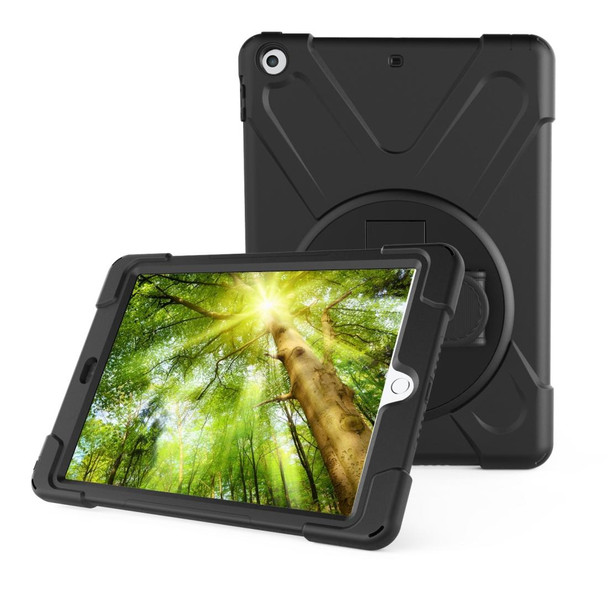 For Galaxy Tab A 8.02019T290/T295 360 Degree Rotation PC + Silicone Protective Case with Holder & Hand-strap(Dark Blue)