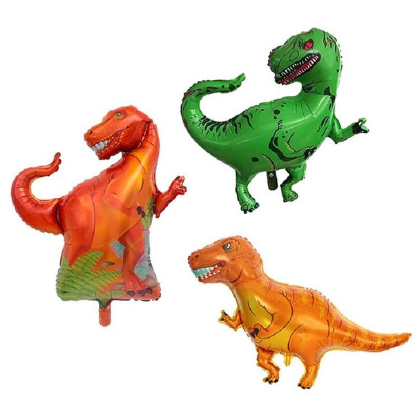 2 PCS Dinosaur Modeling Aluminum Foil Balloon Children Birthday Decoration Party Supplies Toy, Size:Large, Style:Green-spotted Dinosaur