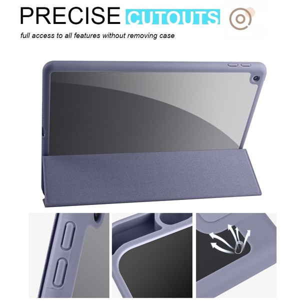 Acrylic 3-folding Smart Leatherette Tablet Case For iPad 9.7 2018/2017(Purple)