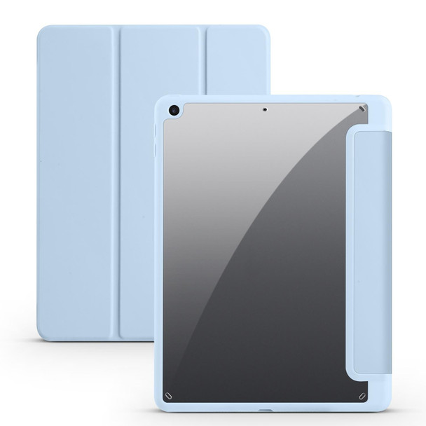 Acrylic 3-folding Smart Leatherette Tablet Case For iPad 9.7 2018/2017(Sky Blue)