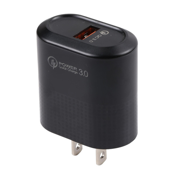 LZ-2117 18W QC3.0 3.1A USB Fast Charger, US Plug (Black)