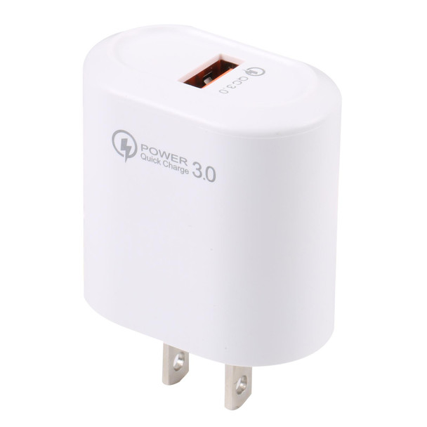 LZ-2117 18W QC3.0 3.1A USB Fast Charger, US Plug (White)