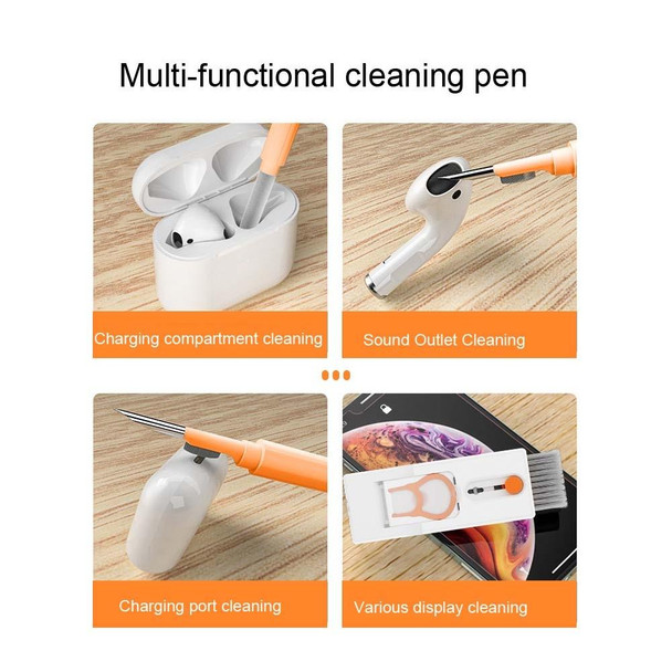 Q11 11-in-1 Multifunctional Bluetooth Headset Cleaning Pen Computer Keyboard Cleaning Kit(Orange Red)