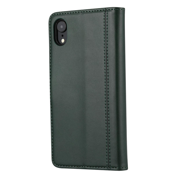 Calf Texture Double Fold Clasp Horizontal Flip Leatherette Case with Photo Frame & Holder & Card Slots & Wallet - iPhone XR(Green)