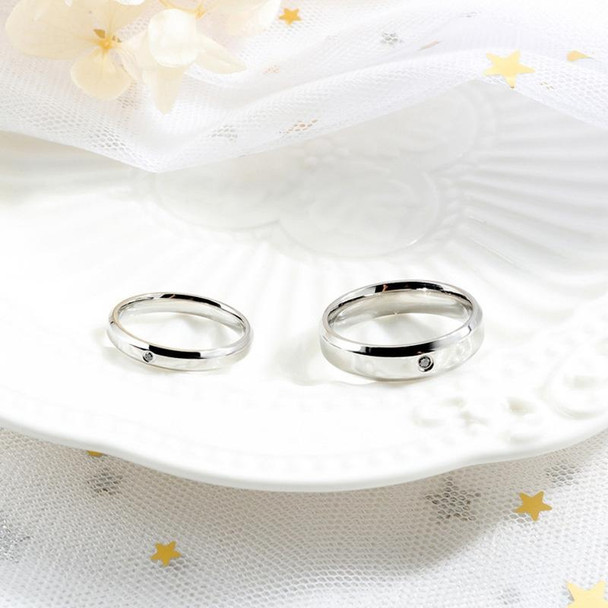 655 Inlaid Diamond Titanium Steel Couple Ring Simple Single Diamond Ring, Size: Women Style 4