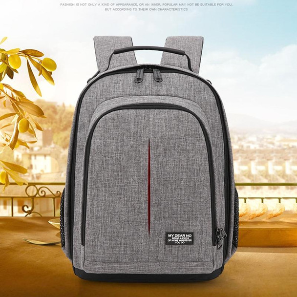 Small Waterproof Camera Backpack Shoulders SLR Camera Bag(Grey)