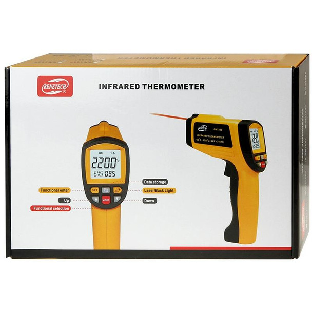 BENETECH GM1850 Digital Display Temperature Gun Handheld Infrared IR Thermometer, Measure Range: 200~1850C