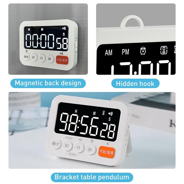 8801B Simple Version LED Display Clock Digital Timer Countdown Reminder (White)