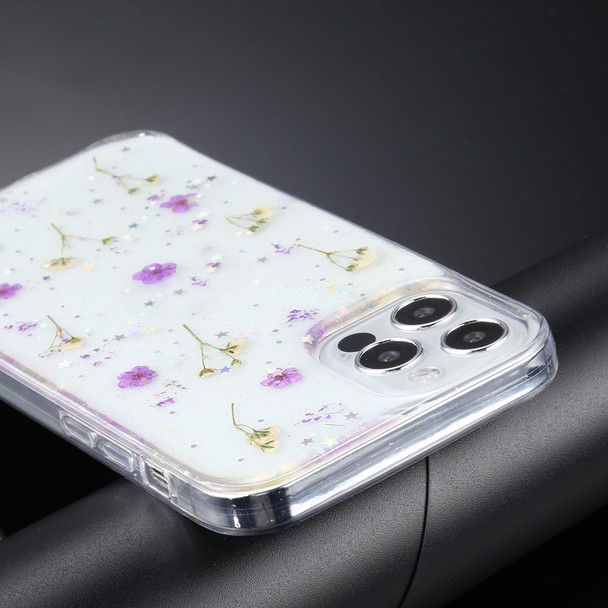 Gypsophila Flowers Pattern TPU Protective Case - iPhone 12 Pro Max(Purple)