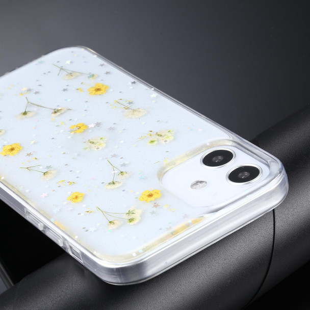 Gypsophila Flowers Pattern TPU Protective Case - iPhone 12 mini(Yellow)