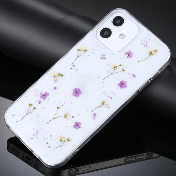 Gypsophila Flowers Pattern TPU Protective Case - iPhone 12 mini(Purple)