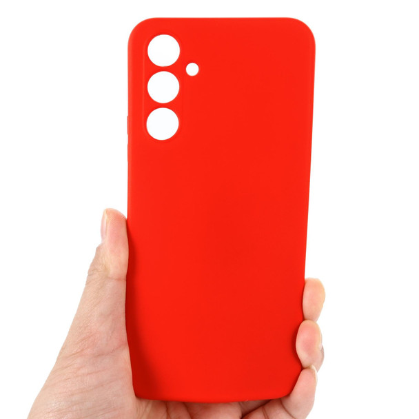 For Samsung Galaxy A34 5G Pure Color Liquid Silicone Shockproof Phone Case(Red)