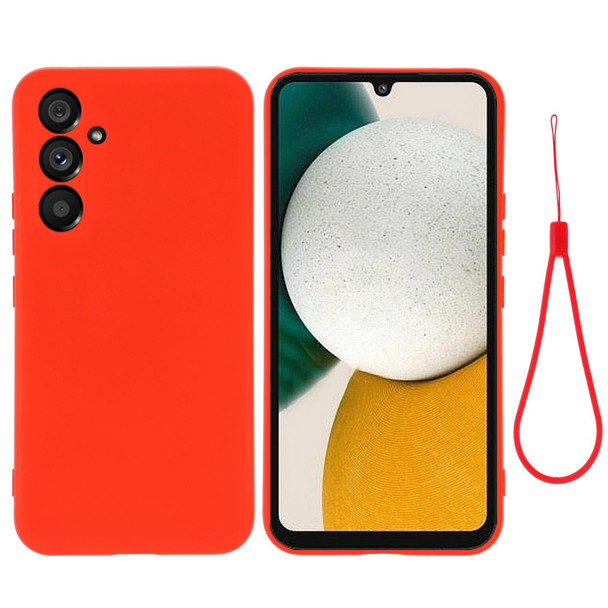 For Samsung Galaxy A34 5G Pure Color Liquid Silicone Shockproof Phone Case(Red)