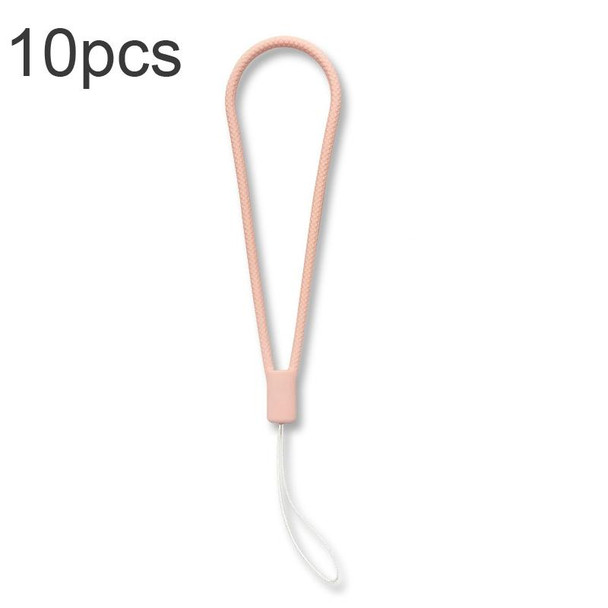 10pcs  Silicone Woven Pattern  Cell Phone Lanyard Anti-loss Hand Rope(Grapefruit)