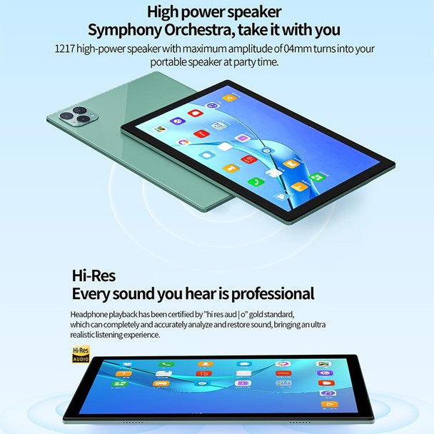BDF P40 Pro 4G LTE Tablet PC, 10.1 inch, 8GB+128GB, Android 12.0 MTK6762 Octa Core, Support Dual SIM & Bluetooth & WiFi, EU Plug(Blue)