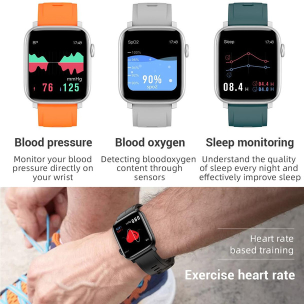 SE02 Bluetooth Smart Sports Watch, Support Heart Rate / Blood Pressure / Blood Oxygen Monitoring & Sleep Monitoring & Sedentary Reminder (Orange)