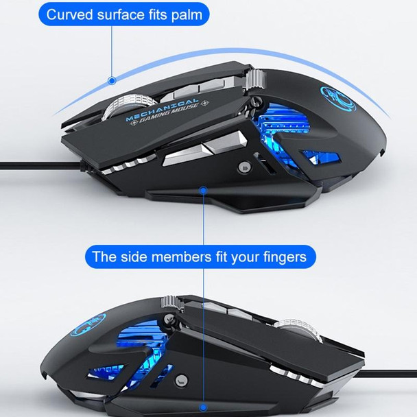 IMICE T96 7 Keys 7200 DPI USB Mechanical Gaming Counterweight Macro Programming RGB Lighting Effect Metal Dual-Mode Wired Mouse, Cable Length: 1.8m(Silver)