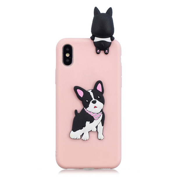 For iPhone XR 3D Cartoon Pattern Shockproof TPU Protective Case(Cute Dog)