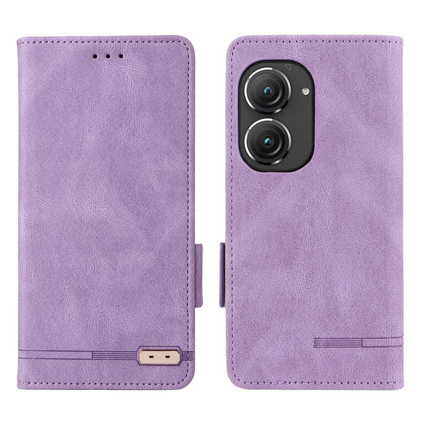For Asus Zenfone 9 Magnetic Clasp Flip Leatherette Phone Case(Purple)