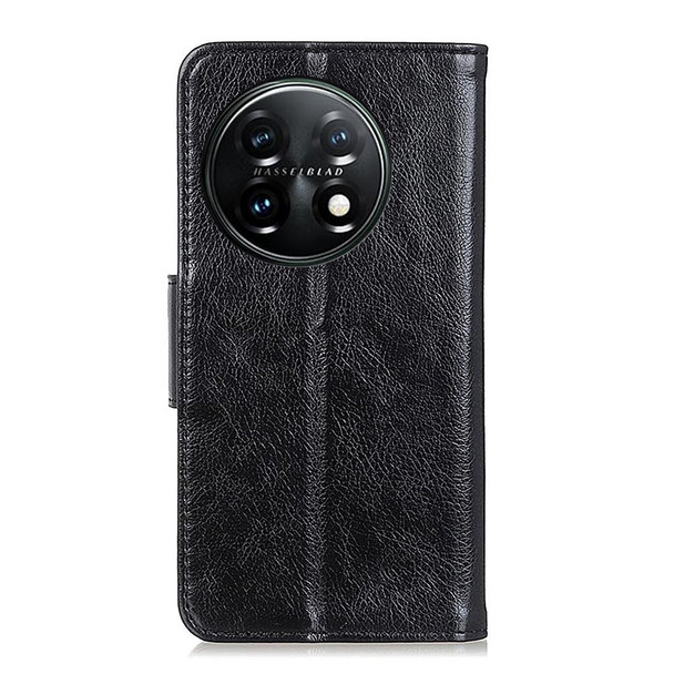 For OnePlus 11 5G Nappa Texture Flip Leatherette Phone Case(Black)