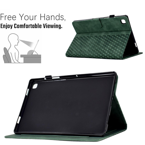 For Samsung Galaxy Tab A7 T500 / T505 2020 Rhombus Embossed Leatherette Smart Tablet Case(Green)