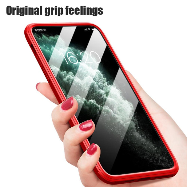 Double-sided Plastic Glass Protective Case - iPhone 11 Pro(Red)