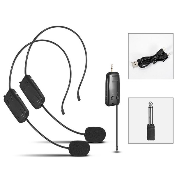 One For Two UHF Wireless Headset Microphone Lavalier Headset Amplifier