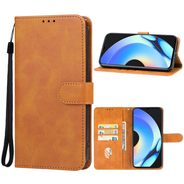 For Realme 10s Leatherette Phone Case(Brown)