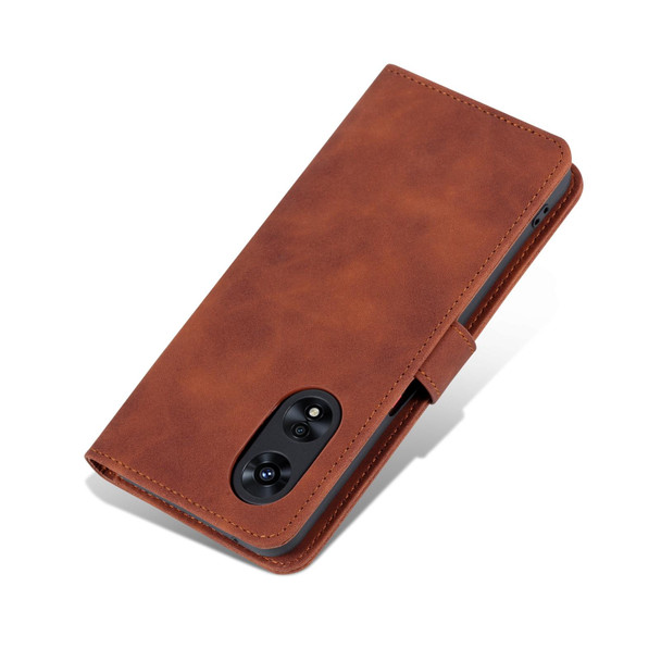 For OPPO A58 5G / A58X / A78 AZNS Skin Feel Calf Texture Flip Leatherette Phone Case(Brown)