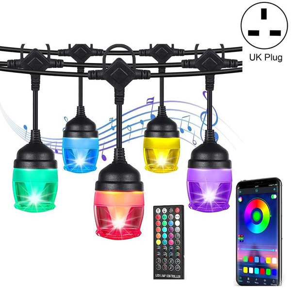 12 Lights 11.2m Illusion Music Bluetooth Sound Control Light String RGB Bulb String UK Plug