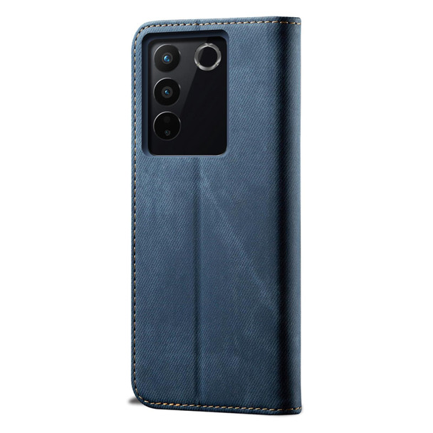 For vivo S16 Pro / S16 Denim Texture Leatherette Phone Case(Blue)