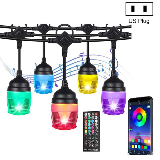 12 Lights 11.2m Illusion Music Bluetooth Sound Control Light String RGB Bulb String US Plug