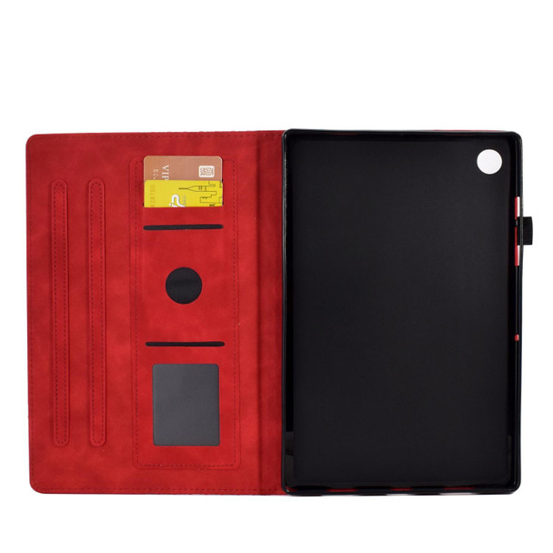 For Lenovo Tab M10 / M10 Plus FHD X606F Rhombus Embossed Leatherette Smart Tablet Case(Red)