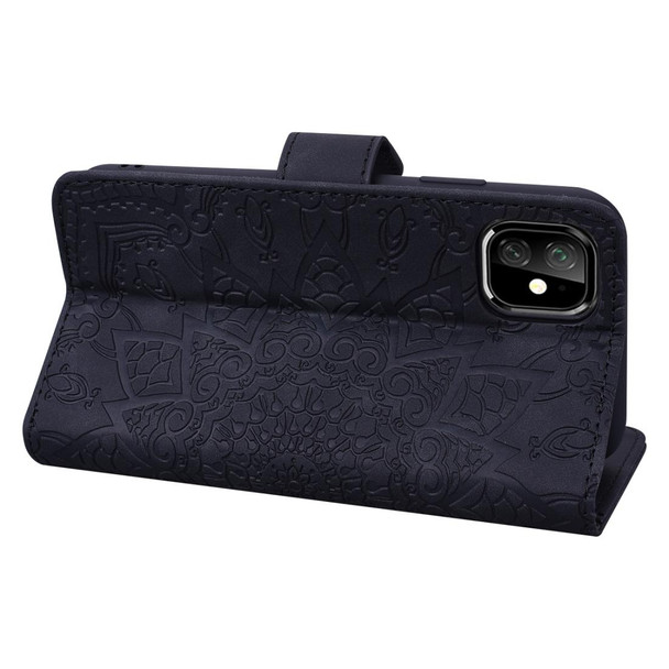 Calf Pattern Double Folding Design Embossed Leatherette Case with Wallet & Holder & Card Slots for iPhone 11 Pro (5.8 inch)(Black)