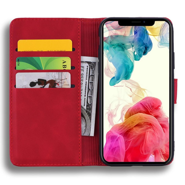 Calf Pattern Double Folding Design Embossed Leatherette Case with Wallet & Holder & Card Slots for iPhone XS / X(Red)