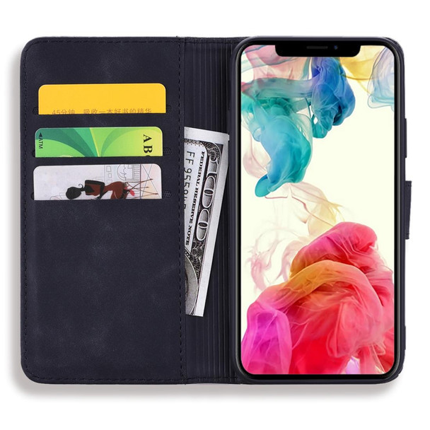 Calf Pattern Double Folding Design Embossed Leatherette Case with Wallet & Holder & Card Slots for iPhone XS / X(Black)