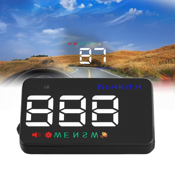 Geyiren A5 HUD 3.5 inch Car Head Up Display with GPS System, Two Mode Display, Light Sensors, KM/h MPH Speed, Compass, Speed Alarm(Black)