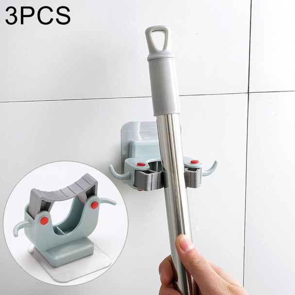 3 PCS Mop Broom Holder Wall Mounted Kitchen Hanging