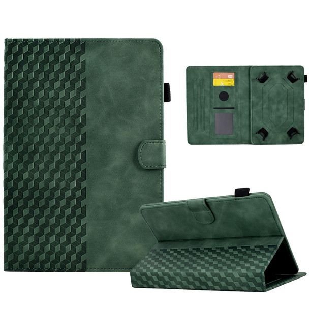 For 10.0 inch Universal Tablet Rhombus Embossed Leatherette Case(Green)