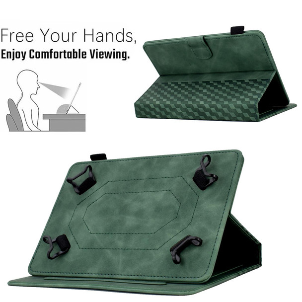 For 10.0 inch Universal Tablet Rhombus Embossed Leatherette Case(Green)