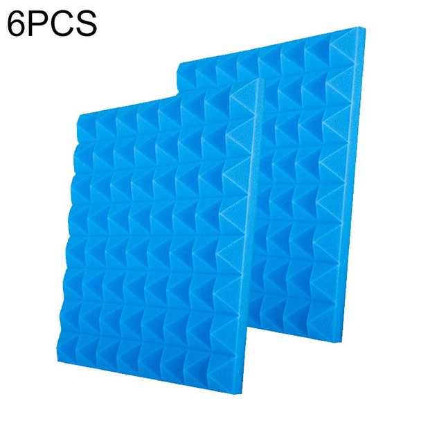 6 PCS Pyramid Style Recording Studio Drum Video Room Sound Insulation Board Silencer Cotton(Blue)