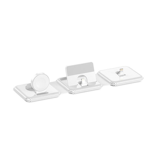 A75 Folding 3 in 1 Wireless Charger Suitable for Apple Watch Mobile Phone Headset(White)