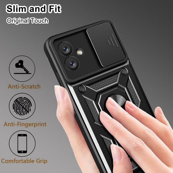 For Samsung Galaxy A04e Sliding Camera Cover Design Phone Case(Black)