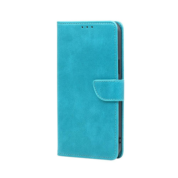 For OPPO A17k Calf Texture Buckle Flip Leatherette Phone Case(Light Blue)