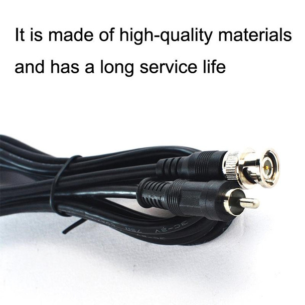 BNC Male To RCA Male Connection Cable Copper HD Video Coaxial Cable Monitoring Cable, Length: 5m