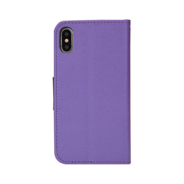 For Samsung Galaxy S22+ 5G Mercury Contrast Color Splicing Leatherette Phone Case(Purple)
