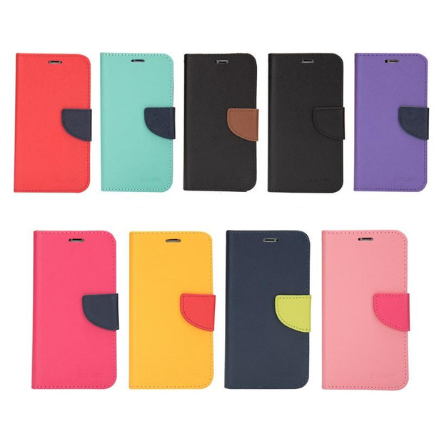 For Samsung Galaxy S21+ 5G Mercury Contrast Color Splicing Leatherette Phone Case(Rose Red)